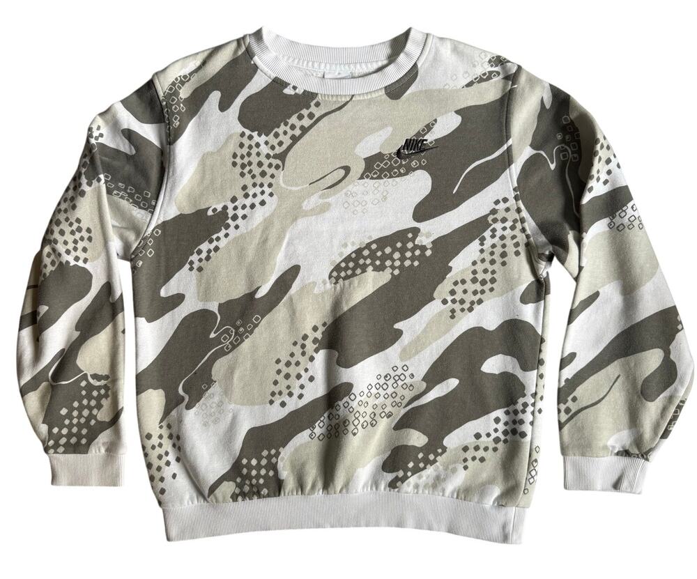 Nike Boys XL Sweatshirt Camo Tan Gray Pullover